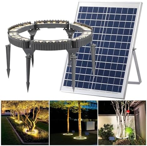 Outdoor Landscape Spotlights Solar Spot Lights Outdoor LED Low Voltage Landscape Tree Ring Lights Lawn Solar Lights Led Easy to Use(Pack of 6)