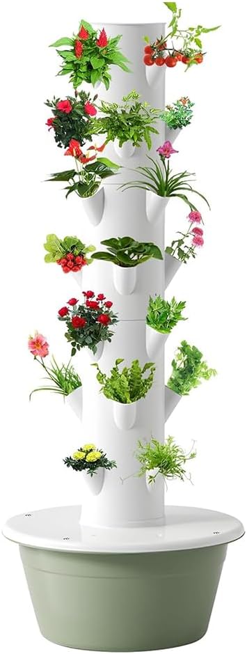 20/28/36 Pots Hydroponic Tower Aeroponic Tower Garden System with Tank Hydroponics Growing System Kit for Home Indoor Gardening System5 Layers