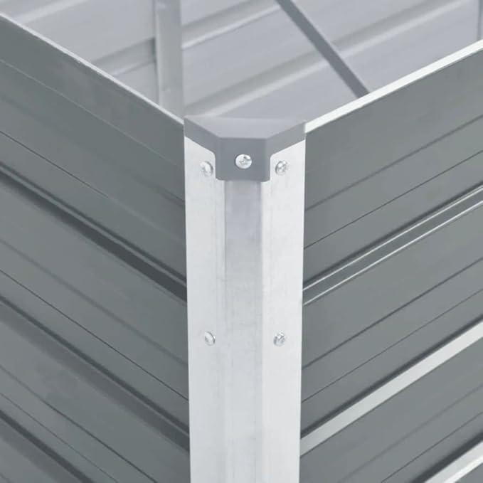 Garden Raised Bed Galvanized Steel 94.5x31.5x17.7 Gray
