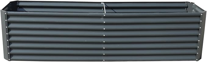 findmall 8x2x2Ft Raised Garden Bed Gray Volume 239 Gallons Electro Galvanized Steel Sheet Flower Box for Flowers and Greenery Gardening Planting Vegetable Cultivation