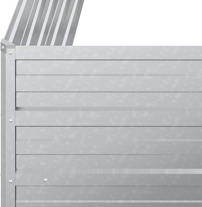 Rectangular Metal Garden Raised Bed Silver Galvanized Steel 39.4 x 15.7 x 17.7 Inches Outdoor Planter for Vegetables Flowers