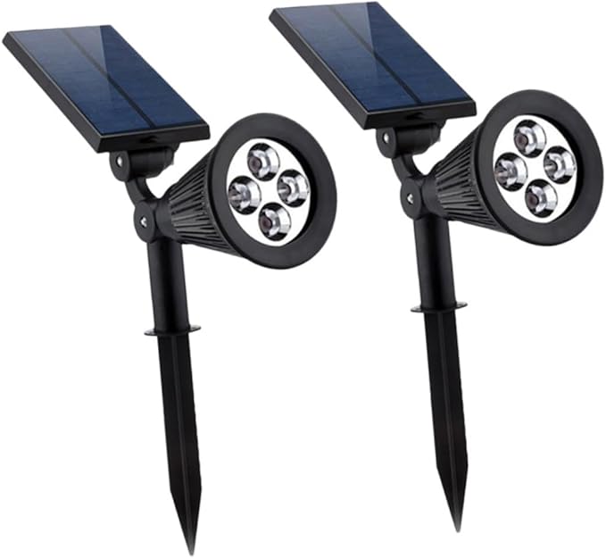 LIFKOME 2pcs Solar Lights Outdoor Ground Plug Landscape Lamps for Garden Pathway Patio