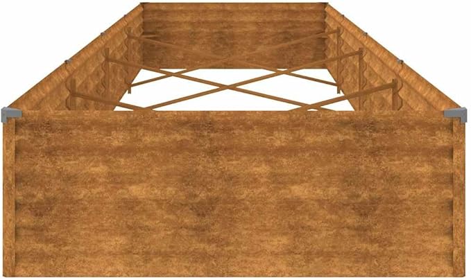 Corten Steel Garden Raised Bed 152x152x14 in Large Rustic Planter Box Durable Outdoor Flower &amp Herb Bed with Decorative Inlays for Patio Balcony Garden