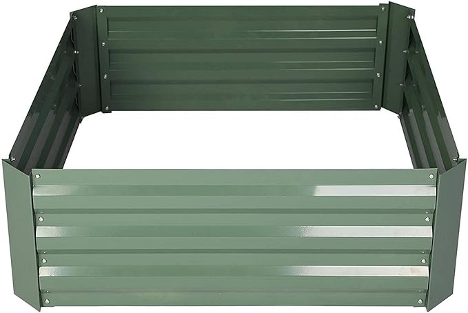 Raised Garden Bed Steel Planter Box Galvanized Anti Rust Coating Planting Vegetables Herbs and Flowers for Outdoor