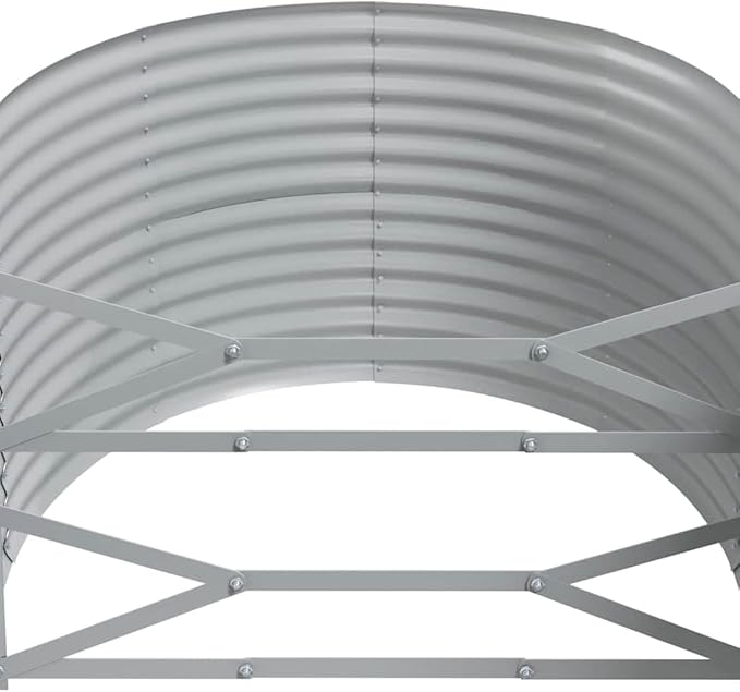Garden Raised Bed Anthracite Powder-Coated Steel 98x39.4x26.8 Inch Oval Planter for Outdoor Plants Large Capacity Gardening