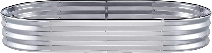 VEVOR Raised Garden Bed 71.9 x 36.4 x 11 inch Galvanized Metal Planter Box Outdoor Planting Boxes with Open Base for Growing Flowers/Vegetables/Herbs in Backyard/Garden/Patio/Balcony Silver