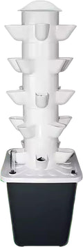 25 Pods Hydroponics Growing System Tower 5-Layer Vertical Vegetable Aeroponic Tower Kit with Pump System Timer for Indoor Gardening