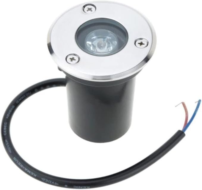 Round Recessed Underground Light - 1W LED Recessed Spotlight Outdoor Garden Underground Light IP66 Waterproof Landscape Lights for Outdoor Driveway Deck Stair Step Recessed Lighting (Red DC12V