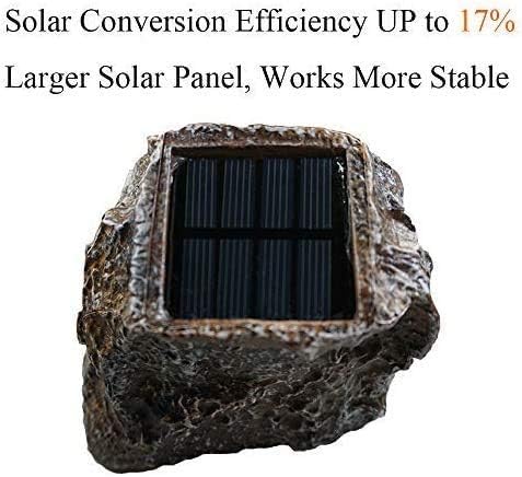 SunKite Solar Powered Rock Light 4 Pack 10 LED Waterproof Garden Stone Lights Outdoor Landscaping Spotlights Yard Patio Pathway Driveway Landscape Rock