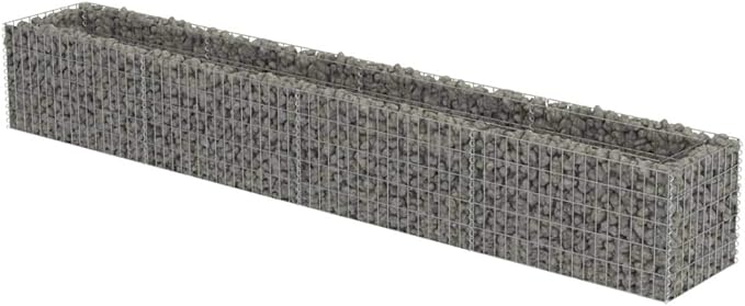 Gabion Raised BedRaised Bed Outdoor Garden Stone Basket Planter Raised Vegetable BedSteel Garden Decoration Galvanized Steel 141.7x19.7x19.7