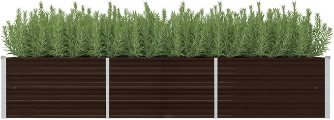 SKM Garden Raised Bed Brown 240x80x45 cm Galvanised Steel (Weight-10KG)