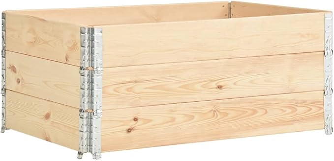 3pcs Stackable and Collapsible Wooden Pallet Collar Raised Garden Bed Small Pet Enclosures Multipurpose and Adjustable Storage Solution with Foldable Design 39.4x59.1-457