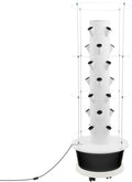 Hydroponic Growing System Kit Vertical Hydroponic Tower with Climbing Trellis Indoor &amp Outdoor Herb Garden Vegetable Tower with 28 Planting Pods for TomatoesStrawberries (White and Black)