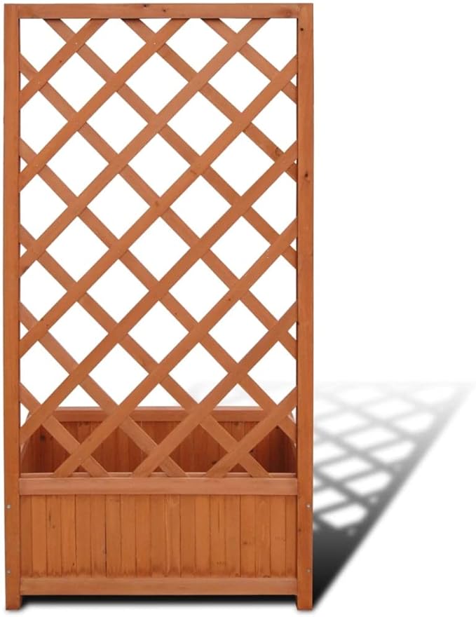 Wooden Garden Raised Bed with Trellis Garden Planter with Trellis for Vine Climbing Plants Garden Box Outdoor Raised Garden Bed Garden Planter Box 27.6x11.8x53.1-210