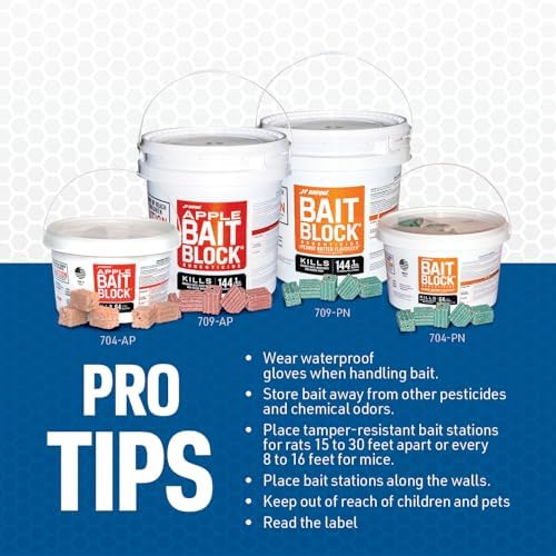 Bait Block Peanut Butter Flavor Rodenticide – 4 lb. Pail – Effective Rodent Control Bait Blocks – Long-Lasting and Easy to Use