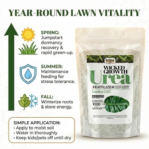 Old Cobblers Farm™ Wicked Growth High-Efficiency 46-0-0 Fertilizer - Urea - Fast-Acting Nitrogen Source for Lush Growth in Gardens &amp Farms -Soluble (5 lbs | 10 lbs | 15 lbs | 20 lbs) (20lbs)