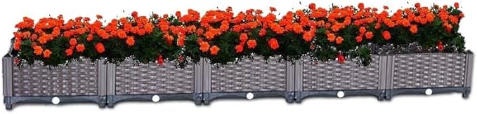 YSUEFIJO Raised Garden Bed Kit Raised Garden Bed Planter Box Outdoor Elevated Flower Box Vegetables Growing Planter Patio Gardening Planter Box