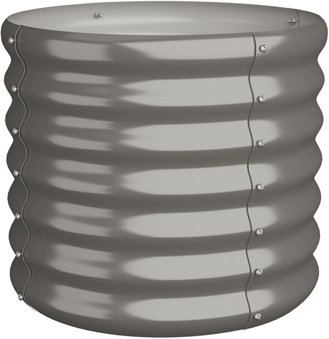 Garden Planter Raised Garden Bed Planter Boxes Outdoor Suitable for Flowers Restaurants Backyard Patios Powder-Coated Steel 15.7x15.7x14.2 Gray