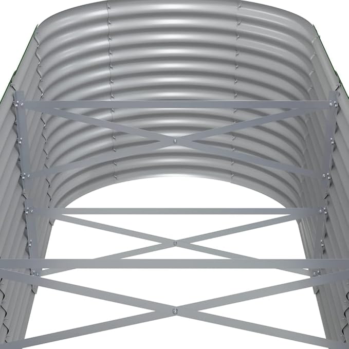 Patio Raised Bed Powder-Coated SteelGreenhouse PlanterDecorative Patio PlantersPatio Raised BedsVegetable PlantersHerb Plantersfor HerbsDeep-Rooted Vegetables244.1x31.5x26.8 Gray