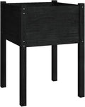 Wooden Garden Planter Box Stand with Legs Outdoor Raised Garden Bed Garden Yard Wood Box for Vegetables Flowers Herbs Black 19.7x19.7x27.6 Solid Wood Pine