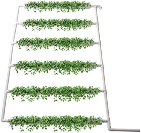 Hydroponic Grow Kit - Wall-Mounted System with 36 Plant Sites Food-Grade PVC-U Pipes Water Pump Timer Nest Basket &amp Sponge for Leafy Vegetables