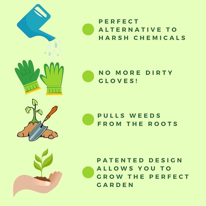 The Original Sharktooth Weed Puller Remover &amp Gardening Tool Weeder (3 Pack)-Pull from The Root Easily! Ergonomic Handheld Weeding Tool for Spring Summer Cleaning for All Ages &amp Abilities