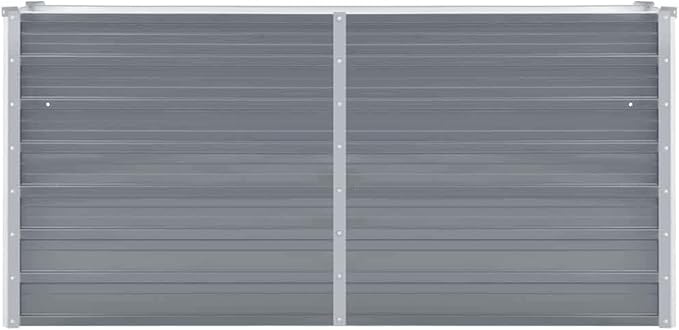 Galvanized Steel Raised Garden Bed - Deep Planter for Plants Vegetables Herbs and Flowers - Weather-Resistant Easy Assembly Gray 160 x 40 x 77 cm