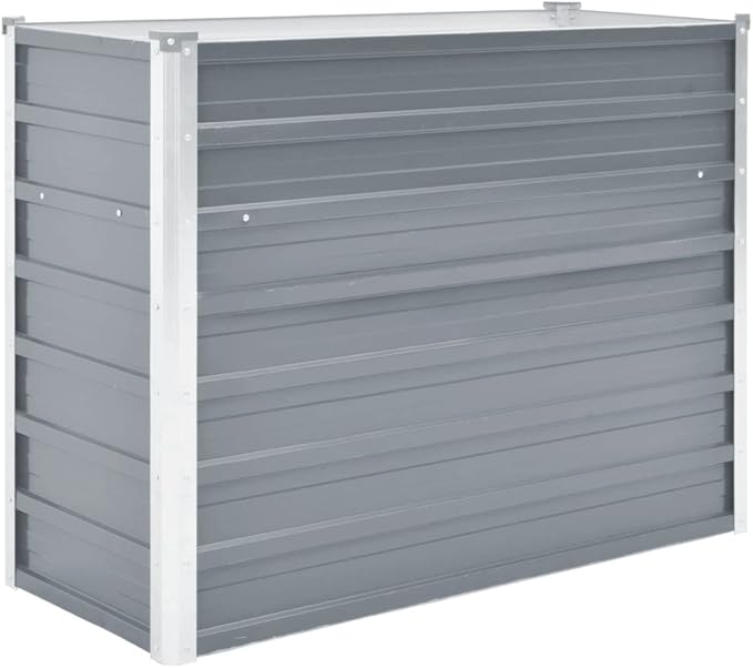 Garden Raised BedElevated Planter BoxRaised PlanterGarden BoxGarden BedPlanterfor Backyard Patio to Grow Vegetables Herbs and Flowers Galvanized Steel 39.4x15.7x31.3 Gray