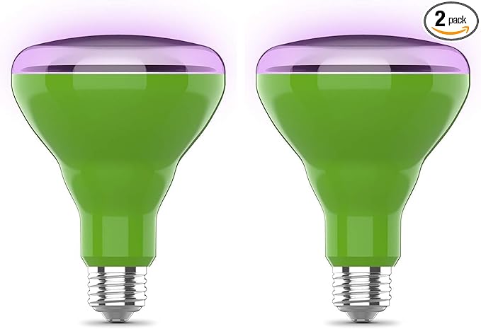 Feit Electric - BR30/GROW/LEDG2/BX Full Spectrum LED 65W Equivalent BR30 Non-Dimmable Hydro Grow Light Bulb (Pack of 2)