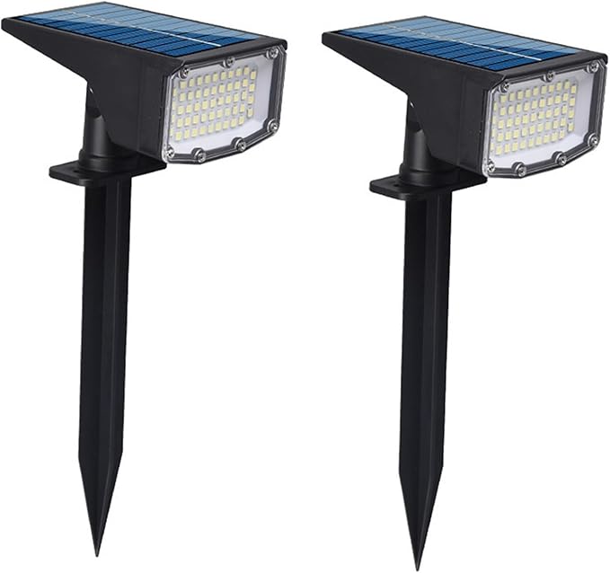 2PCS Solar Floor Spot Lights 53-LED Solar Spotlights 2-in-1 Solar Powered Wall Ground LampLandscape LightingOutdoor Waterproof(2PCS (1.8w-5.5V))