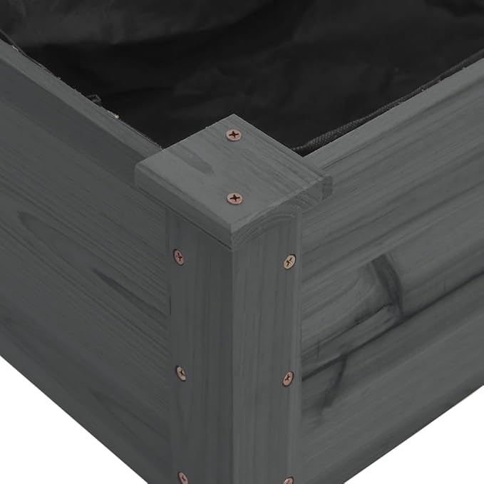 SKM Garden Raised Bed Grey Solid Fir Wood Non-Woven Fabric LargeGrey (Weight 16.98KG)