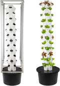 Hydroponics Growing 48 Pods Aeroponics Growing Tower with LED Grow Light Vertical Garden Planter Plant Germination Aeroponics Growing Ki
