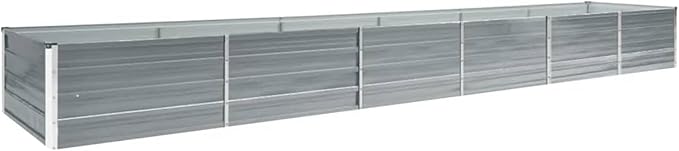 Large Galvanized Steel Raised Bed - Spacious Outdoor Planter Easy to Assemble Gray Color