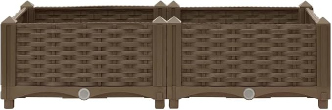 Raised Bed Raised Flower Bed Patio planters Standing Planter Garden beds Outdoor Suitable for Courtyard Nursery Corridor Arboretum 31.5x15.7x9.1 Polypropylene