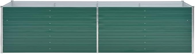 Garden Raised Bed Galvanized Steel 126x31.5x31.3 Green