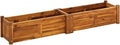 vidaXL 5 x 1ft Garden Raised Bed Solid Acacia Wood Planter Box for Flowers Vegetables Herbs - Wooden Elevated Flower Bed for Outdoor/Indoor Backyard Patio Use - Natural Brown