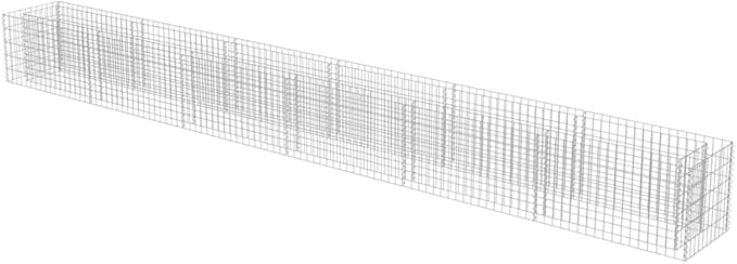 vidaXL Gabion Raised Bed - Galvanized Steel Planter with High Load Capacity Rustproof and Weather-Resistant Large Sized Durable and Stable Mesh Structure Ideal for Garden and Patio
