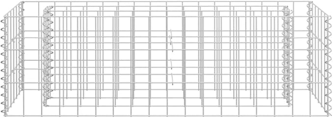 Galvanized Steel Gabion Raised Bed Gabion Planter Steel Fencing Wire Patio Flower Plant Bed Basket Stone Ideal for Garden and Patio 35.4x11.8x11.8-195
