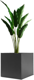 24 L x24 W x24 H Metal Flower Boxes Planter Boxes Outdoor Raised Garden Bed Indoor Outdoor Planting Bed Black Square Planter Box for Patios Lawn Yard Decor Storage