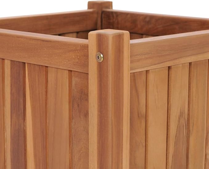 Wooden Garden Raised Bed Wood Outdoor Garden Planter Box for Vegetables Fruits Herb Grow Yard Gardening 15.7x15.7x15.7 Solid Wood Teak