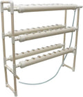 Hydroponic Grow Kit Hydroponics Growing System 54 Sites 6 Food-Grade PVC-U Pipes 3-Layers 2-Row Indoor Planting Kit with 110V Water Pump Timer for Growing Vegetables Flowers Plants