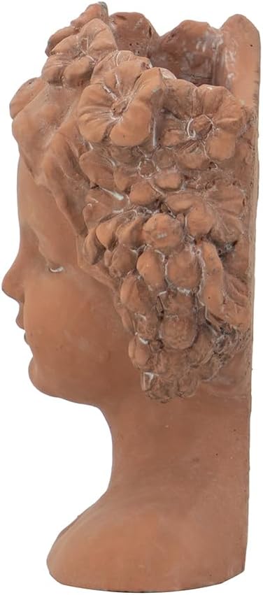 8x4x9 Visage Head Bust Planter Brown Home Wall Planter