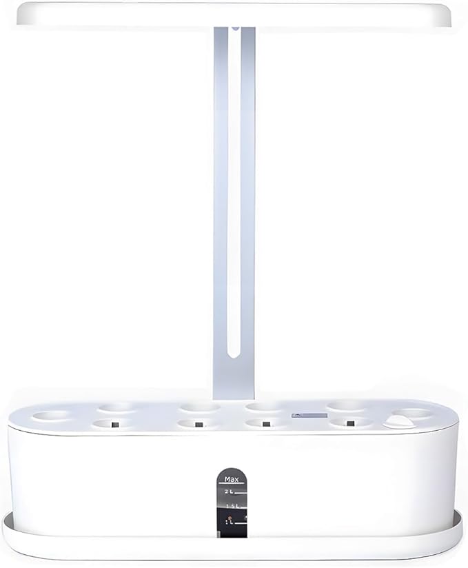 Indoor Garden Hydroponics Growing System Kit Full Spectrum 2.5L Water Tank 10 Pods Plant Germination Height Adjustable Automatic Timer Growth Lamp Countertop with LED Grow Light