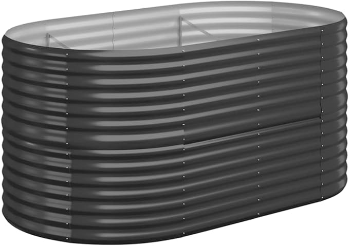 SKM Garden Raised Bed Anthracite Powder-Coated Steel 59.8x31.5x26.8 inAnthracite (Weight 20.81KG)