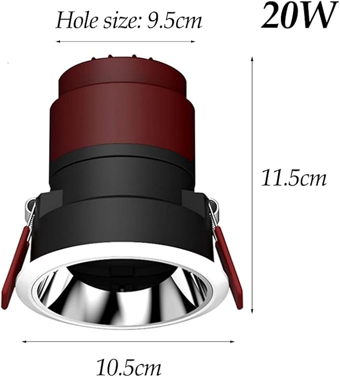 7w-25 Round Dimmable Recessed Led Downlights for Ceiling Indoor Anti-Glare High-Brightness Spotlights Lights 3000k-6000 Lighting Household Commercial Can Fit