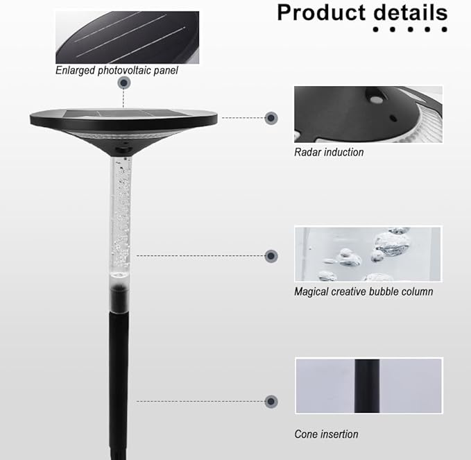 S NMT LED Garden Solar Pathway LightsOutdoor Motion Sensor Landscape Lights for Garden Lighting IP65 Waterproof Solar Spotlight for Yard