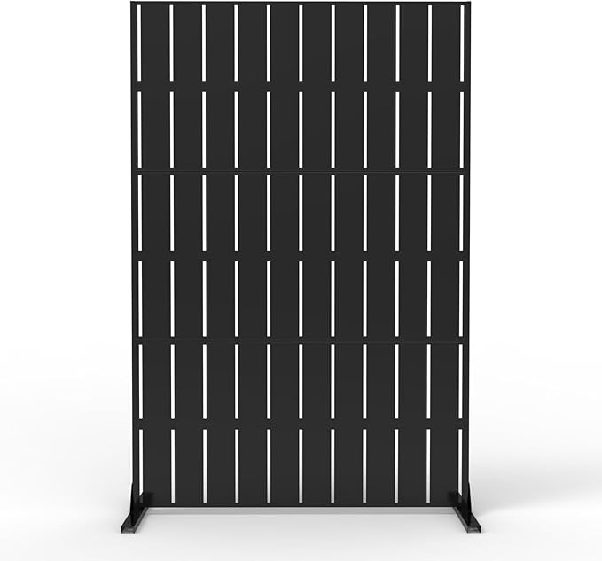 72 h x 47 w Outdoor Metal Privacy Screen Freestanding Screen Panel with Stand Privacy Fence and Room/Garden Divider Weather-Resistant Steel for Patio Garden Balcony or Backyard