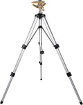 Biswing Large Impact Sprinkler Head on Tripod Base Adjustable Zinc Alloy Lawn Sprinklers for Yard Lawn Garden 3/4 NH Connector 360 Degree Large Area Coverage Irrigator with Extension Legs 1 Pack