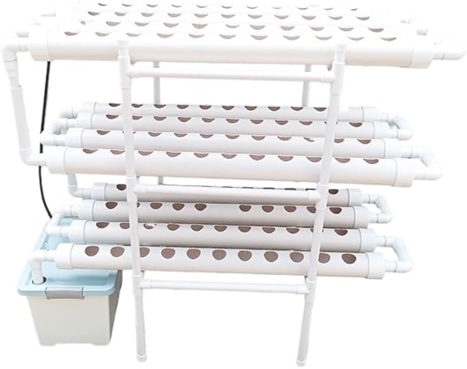 Grow Pipe-Type DIY Hydroponic Planting Rack - PVC Multi-Layer Soil-Free Vegetable Growing System for Home Gardening(Pipe 63mm)