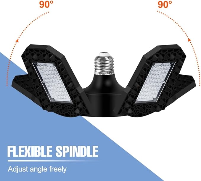 2Pack 200W LED Plant Light E26/E27 Deformable Full Spectrum Grow Lamp 100-277V Greenhouse Tent Hydroponics 4 Adjustable Panels Red Bule Indoors Growth Box Fill Lighting for Gardening Vegetables Potted